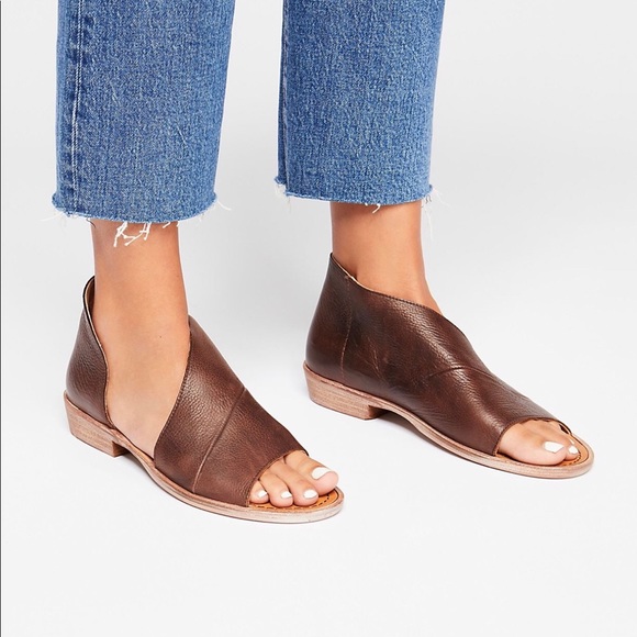 FREE PEOPLE Mont Blanc Cocoa Brown Leather Sandal - Picture 7 of 8